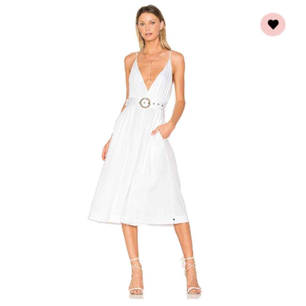 NWOT White Culotte Belted Jumpsuit